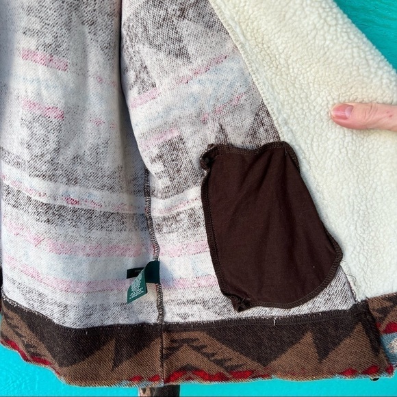 RALPH LAUREN JEANS SHERPA COLLAR NATIVE PRINT LIGHTWEIGHT ZIP JACKET SIZE MEDIUM - Picture 5 of 15